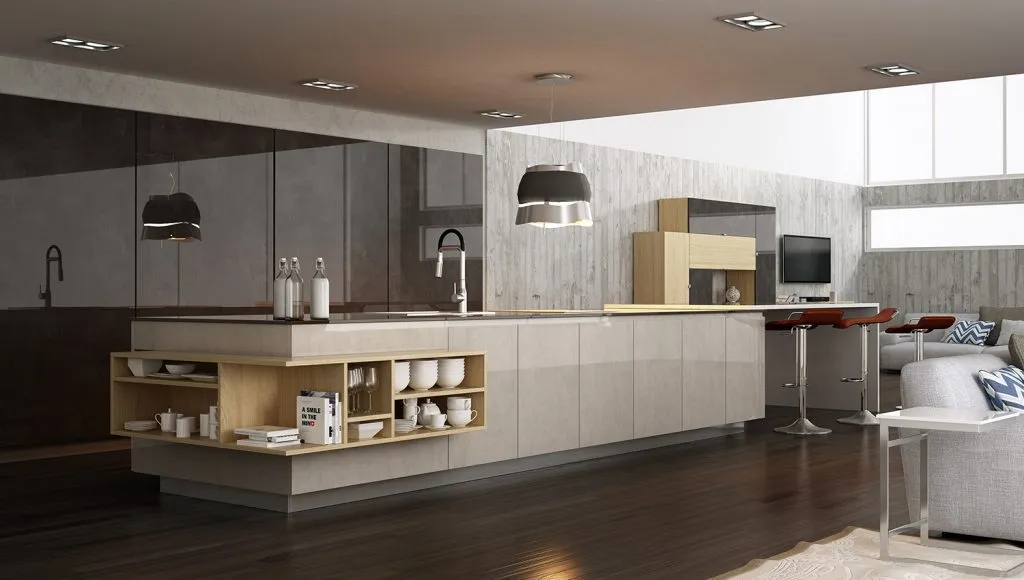 flat panel modern kitchen cabinets design in Tampa Bay