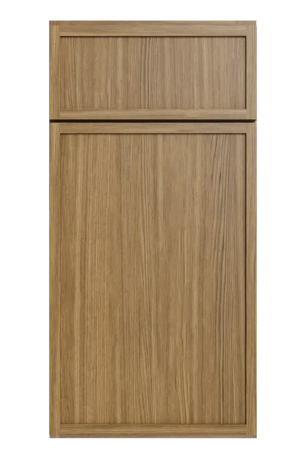 Oslo oak cabinet door and drawer sample with rich grain
