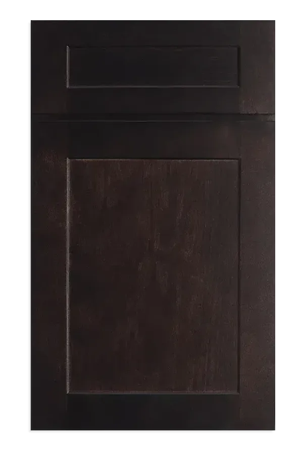 Espresso dark cabinet door sample with deep wood grain