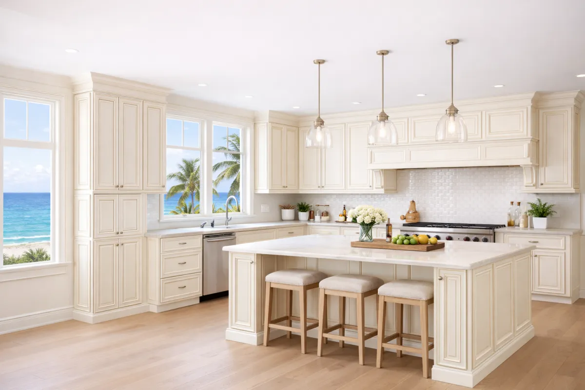 Raised panel kitchen cabinet design by Piloni Home Design