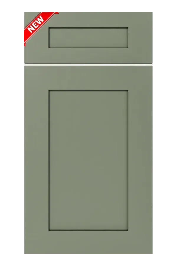 Sage green shaker door and drawer sample tagged as new