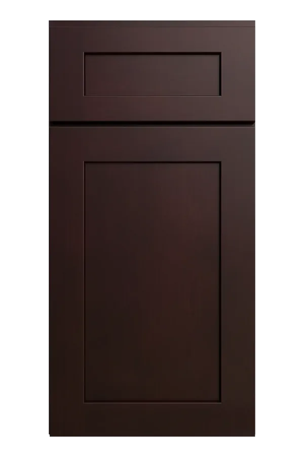 Rich espresso brown door with vertical wood grain texture